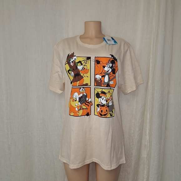 Disney Tops - Disney New Women Size L Cream Logo T-Shirt Halloween